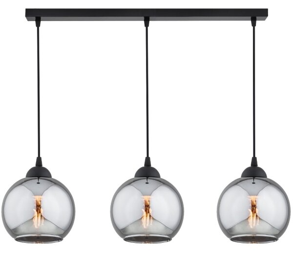 Brilagi - Lustră suspendată pe cablu DIOR 3xE27/60W/230V, negru/gri fumuriu