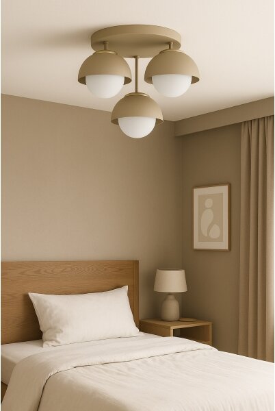 Brilagi - Lustră aplicată, COSMO 3x E27, 60W, 230V, bej/auriu