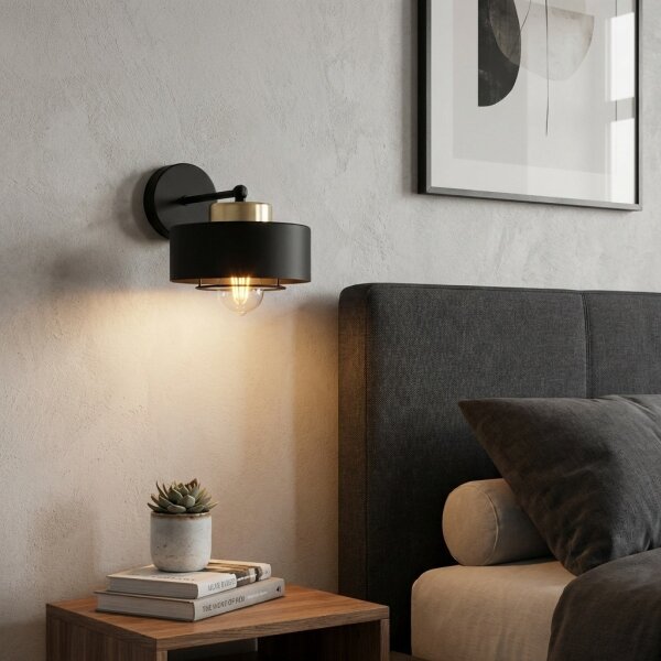 Brilagi - Lampă de perete SPRING 1xE27/60W/230V neagră/aurie