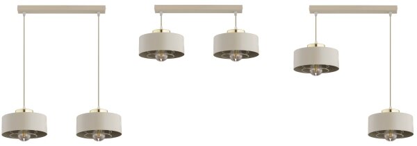 Brilagi - Lustră suspendată pe cablu SPRING 2xE27/60W/230V, bej/auriu