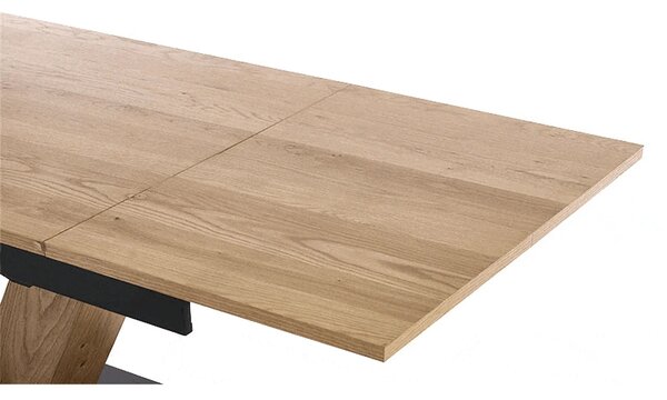 Masa extensibila FANIS, stejar/negru, 160/220x90x78 cm