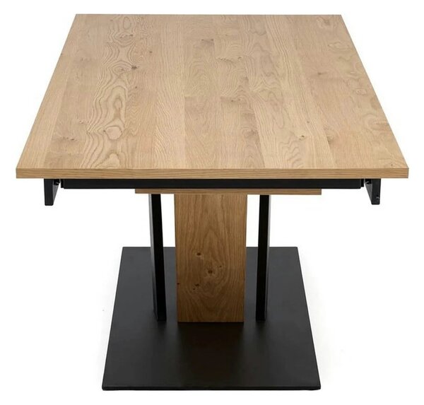 Masa extensibila FANIS, stejar/negru, 160/220x90x78 cm