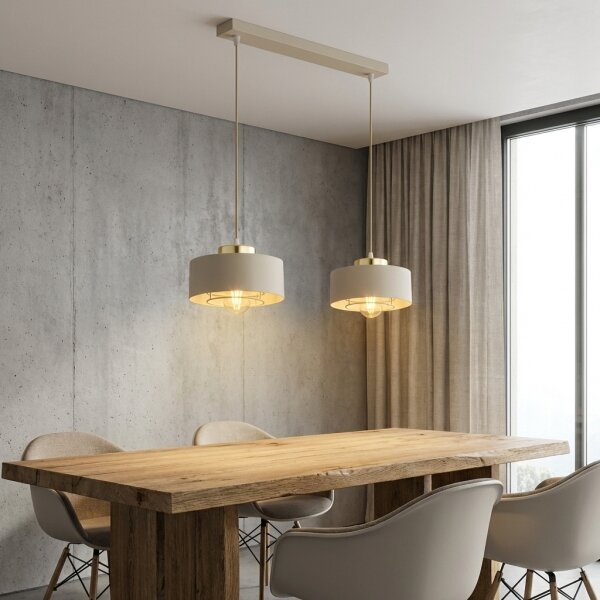 Brilagi - Lustră suspendată pe cablu SPRING 2xE27/60W/230V, bej/auriu