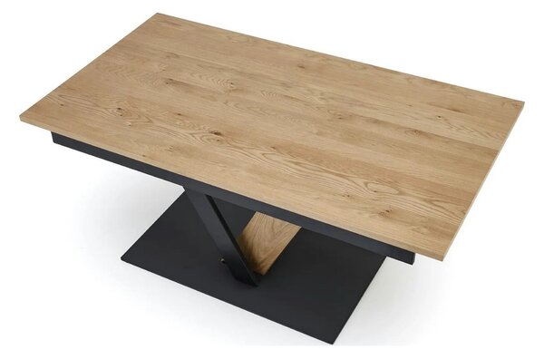 Masa extensibila FANIS, stejar/negru, 160/220x90x78 cm
