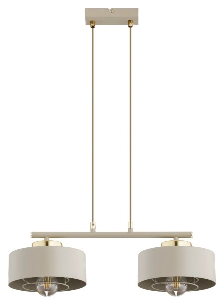 Brilagi - Lustru suspendat pe cablu SPRING 2xE27/60W/230V bej/auriu