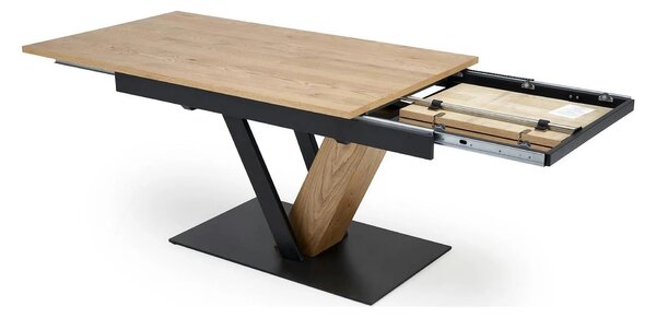 Masa extensibila FANIS, stejar/negru, 160/220x90x78 cm