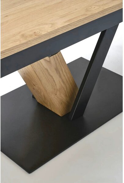 Masa extensibila FANIS, stejar/negru, 160/220x90x78 cm