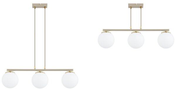 Brilagi - Candelabru suspendat pe cablu MILO ECRU 3xE27/60W/230V bej/auriu