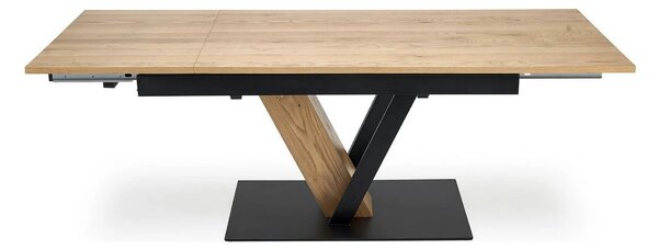 Masa extensibila FANIS, stejar/negru, 160/220x90x78 cm