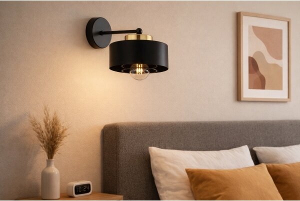 Brilagi - Lampă de perete SPRING 1xE27/60W/230V neagră/aurie