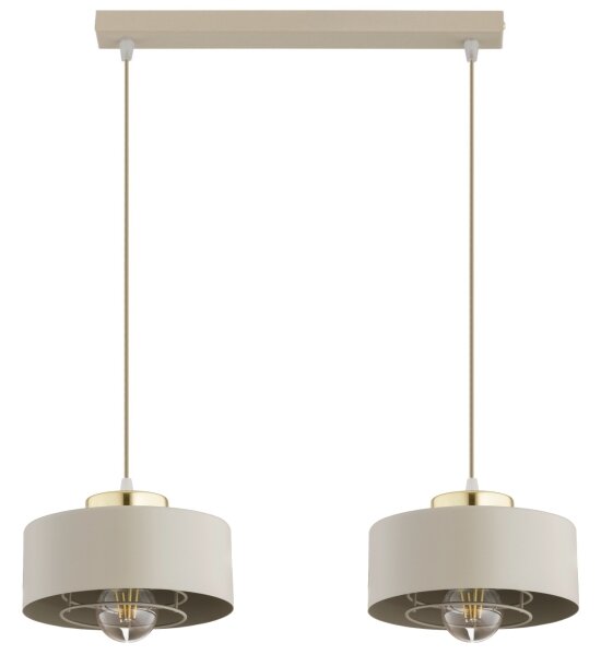 Brilagi - Lustră suspendată pe cablu SPRING 2xE27/60W/230V, bej/auriu