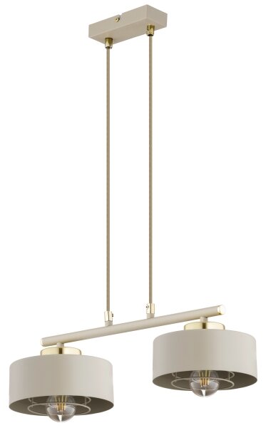 Brilagi - Lustru suspendat pe cablu SPRING 2xE27/60W/230V bej/auriu