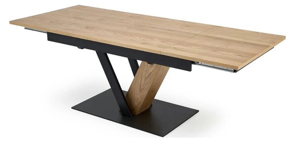 Masa extensibila FANIS, stejar/negru, 160/220x90x78 cm