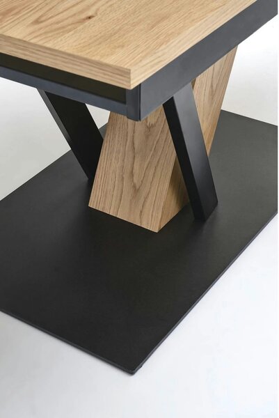 Masa extensibila FANIS, stejar/negru, 160/220x90x78 cm