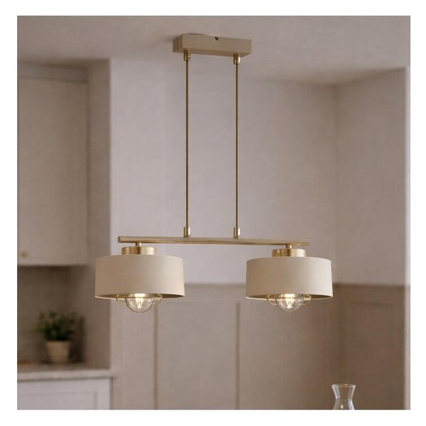 Brilagi - Lustru suspendat pe cablu SPRING 2xE27/60W/230V bej/auriu