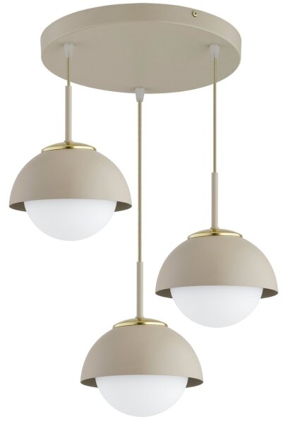 Brilagi - Lustră suspendată pe cablu COSMO 3xE27/60W/230V bej/auriu
