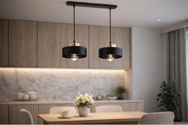Brilagi - Lustră suspendată pe cablu SPRING 2xE27/60W/230V negru/auriu