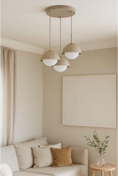Brilagi - Lustră suspendată pe cablu COSMO 3xE27/60W/230V bej/auriu
