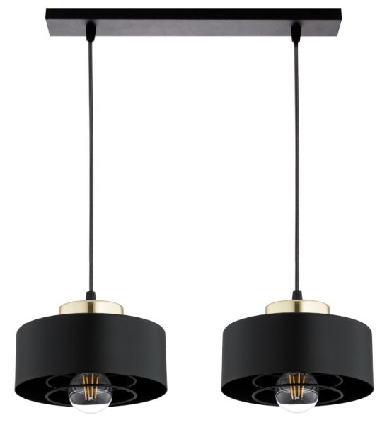 Brilagi - Lustră suspendată pe cablu SPRING 2xE27/60W/230V negru/auriu