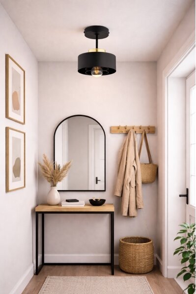Brilagi - Lustră aplicată SPRING 1xE27/60W/230V negru/auriu