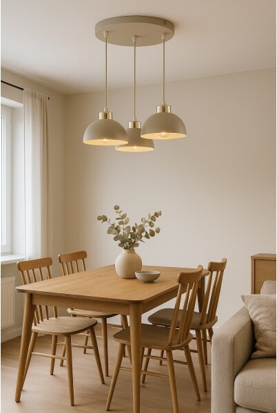 Brilagi - Candelabru suspendat pe cablu MOON 3xE27/60W/230V bej/auriu