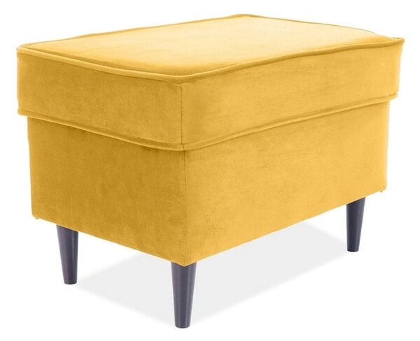 Taburet RON, stofa catifelata galben - Bluvel 68, 60x40x43 cm