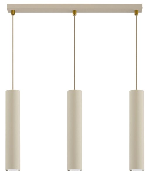 Brilagi - candelabru suspendat pe cablu, TUBE 3xGU10/15W/230V, bej/auriu