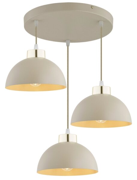 Brilagi - Candelabru suspendat pe cablu MOON 3xE27/60W/230V bej/auriu