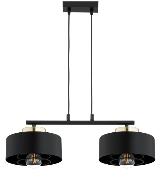 Brilagi - Lustră suspendată pe cablu SPRING 2xE27/60W/230V negru/auriu