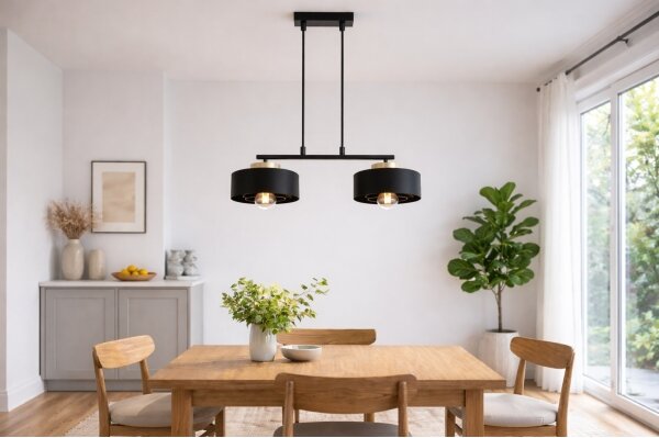 Brilagi - Lustră suspendată pe cablu SPRING 2xE27/60W/230V negru/auriu