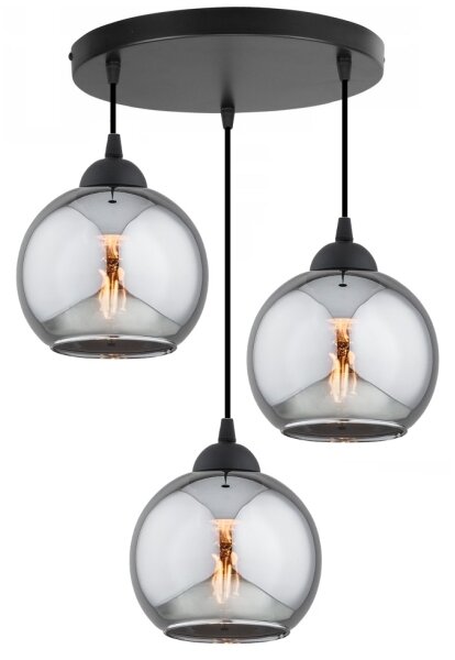 Brilagi - Lustra suspendată pe cablu, DIOR 3xE27/60W/230V, negru/gri fumuriu