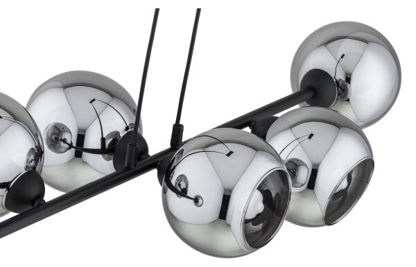 Brilagi - Lustru suspendat pe cablu DIOR 6xE27/60W/230V negru/gri fumuriu