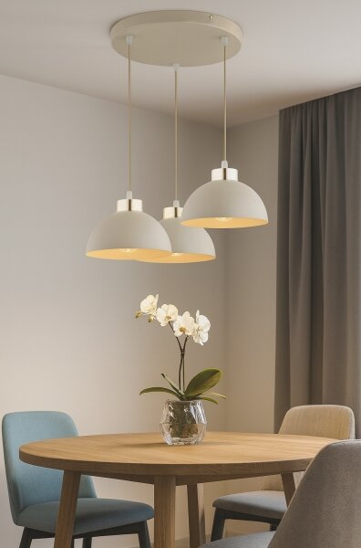 Brilagi - Candelabru suspendat pe cablu MOON 3xE27/60W/230V bej/auriu