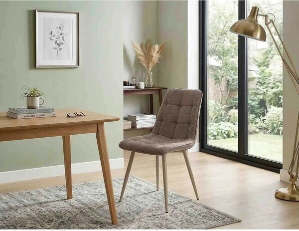 Scaun CHIC, bej - Brego 34, stofa clasica/metal, 50x58x88 cm
