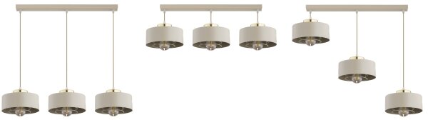 Brilagi - Lustră pe cablu SPRING 3xE27/60W/230V bej/auriu