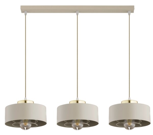 Brilagi - Lustră pe cablu SPRING 3xE27/60W/230V bej/auriu