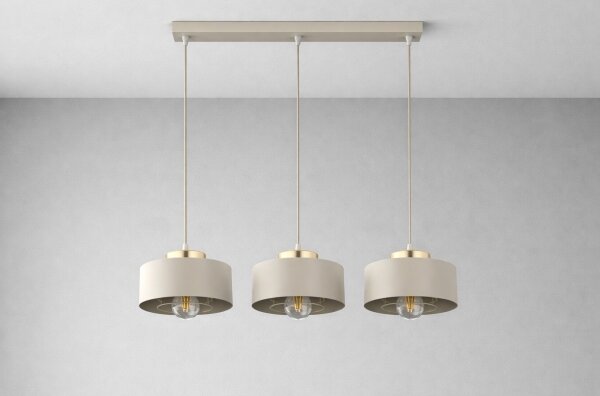 Brilagi - Lustră pe cablu SPRING 3xE27/60W/230V bej/auriu