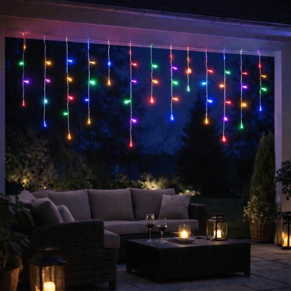 Aigostar - Ghirlandă LED de exterior pentru Crăciun, 300xLED/8 moduri, 3xAA, 18x06m, IP44, multicolor