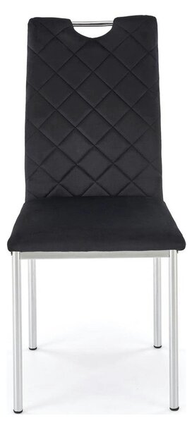 Scaun K578, negru - HLR 66/argintiu, stofa catifelata/otel, 43x53x93 c