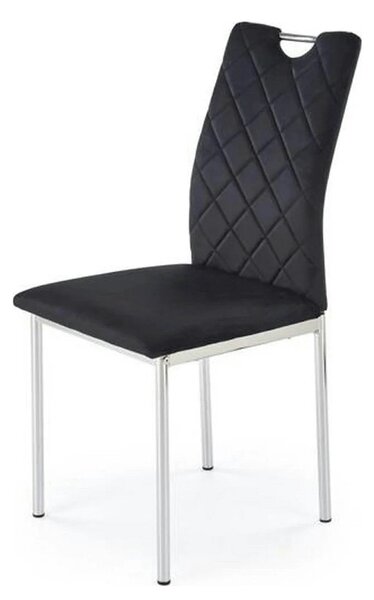Scaun K578, negru - HLR 66/argintiu, stofa catifelata/otel, 43x53x93 c