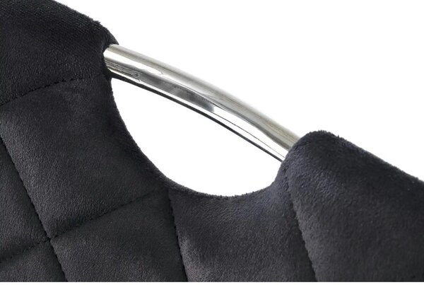 Scaun K578, negru - HLR 66/argintiu, stofa catifelata/otel, 43x53x93 c
