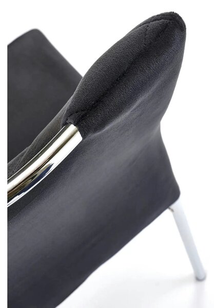 Scaun K578, negru - HLR 66/argintiu, stofa catifelata/otel, 43x53x93 c