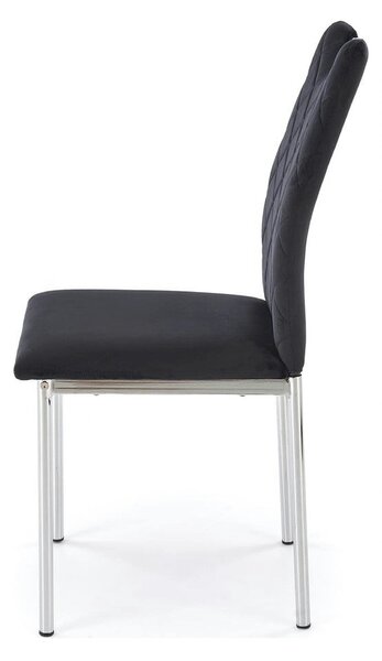 Scaun K578, negru - HLR 66/argintiu, stofa catifelata/otel, 43x53x93 c