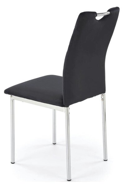 Scaun K578, negru - HLR 66/argintiu, stofa catifelata/otel, 43x53x93 c