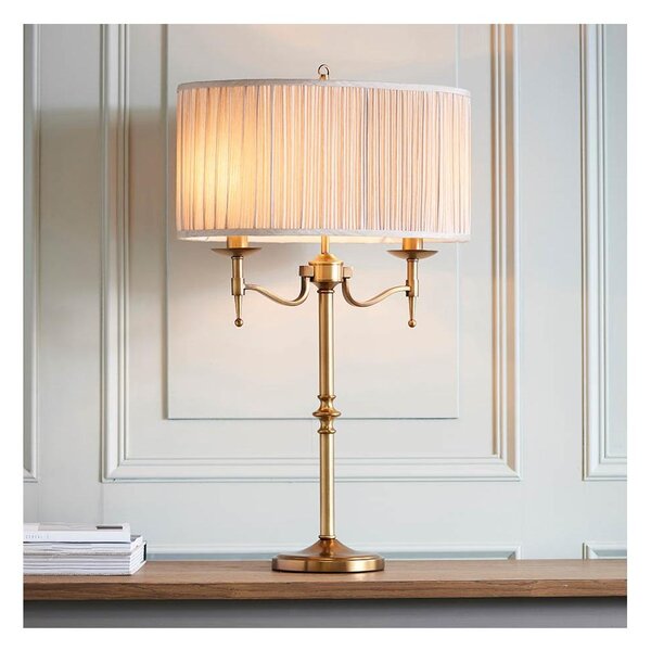 Endon 63648 - Lampă de birou STANFORD 2xE14/40W/230V alamă/bej