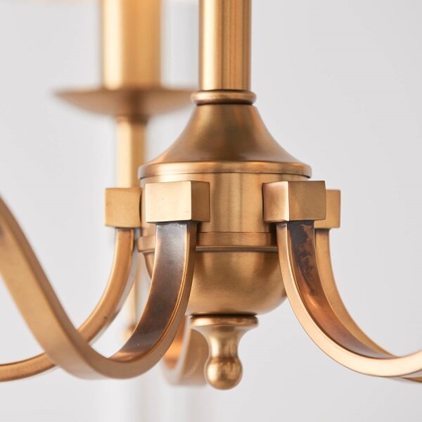 Endon 63627 - Candelabru cu lanț STANFORD 5xE14/40W/230V alamă/bej