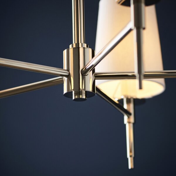 Endon 99457 - Candelabru suspendat pe lanț, 5xE14/6W/230V, crom lucios/alb