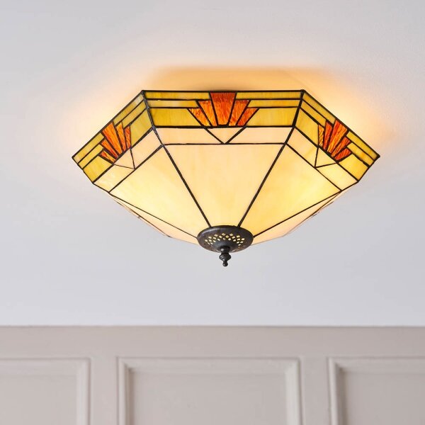 Endon 64284 - Plafonieră Tiffany NEVADA, 2xE27/60W/230V, diametru 40 cm