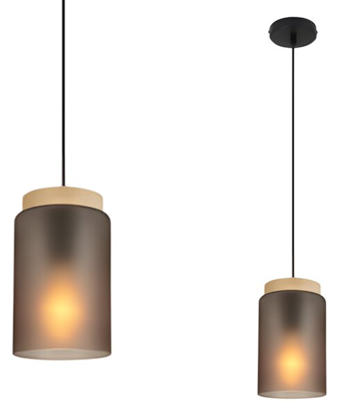 Lampă suspendată APP1810-1CP Frosted Grey