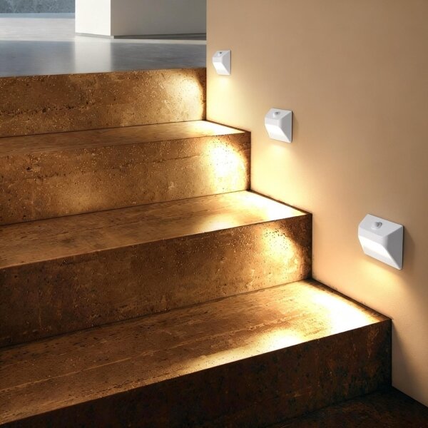 Immax 08308L - Lumină LED reîncărcabilă pentru trepte cu senzor STEP LIGHT 0,3 W/3,7 V 2200 mAh IP53 alb